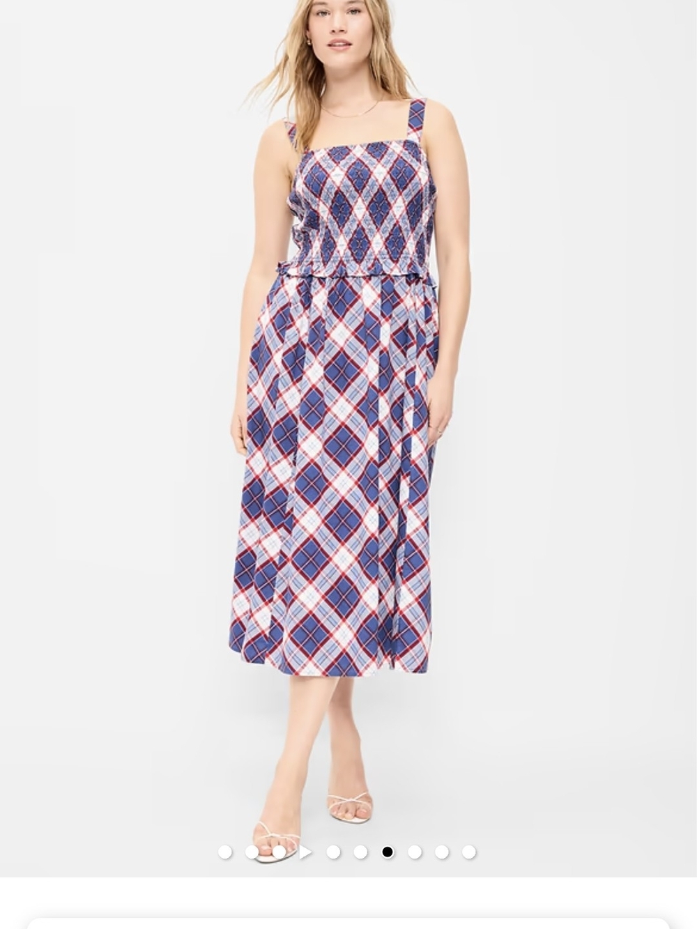 Old Navy Fit & Flare Smocked-Bodice Midi Dress